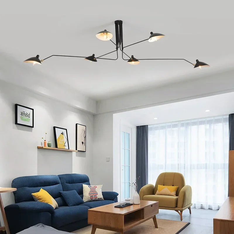 Suspension Cuisine Design Cônes Noirs 4, 6 ou 8 Lampes, Ø 130 cm