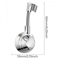 Support Douchette Ventouse Sans Perçage 120°, Blanc, Noir ou Argenté