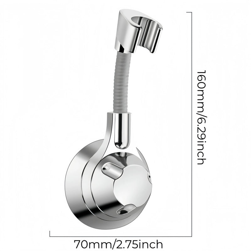 Support Douchette Ventouse Sans Perçage 120°, Blanc, Noir ou Argenté