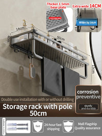 Étagère de Douche Murale Aluminium Avec ou Sans Perçage 30 à 60 cm