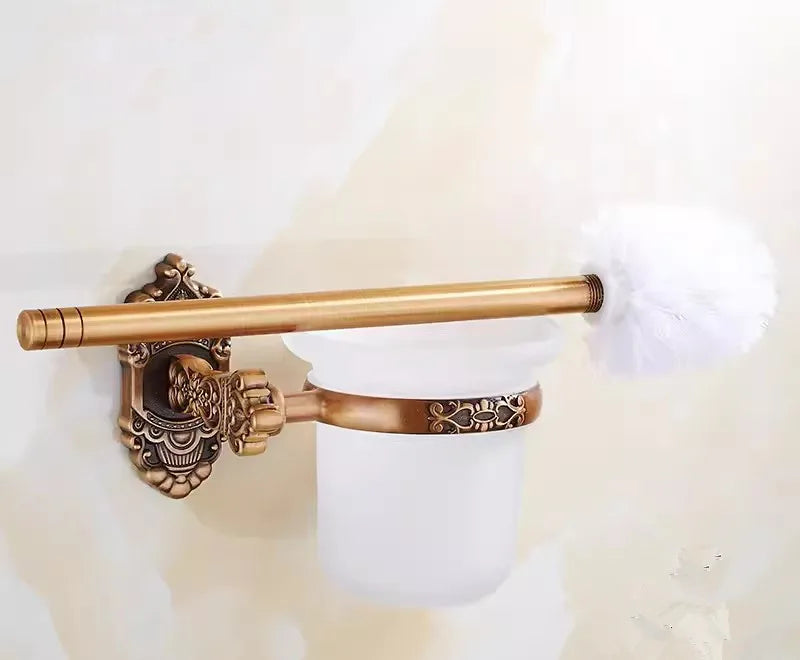 Accessoires Salle de Bain Bronze Antique Ciselé en Aluminium à la Pièce, 13 Articles