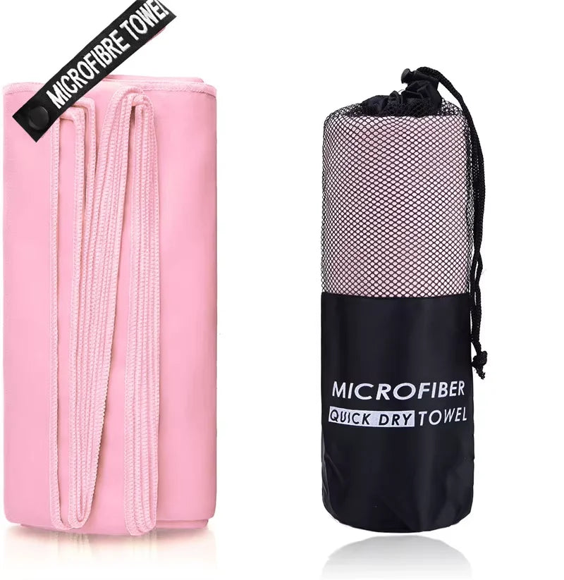 Serviette de Bain Microfibre Séchage Rapide avec Pochette, 4 Tailles