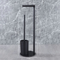 Porte-Papier Toilette sur Pied Noir, avec Réserve ou Porte-Brosse