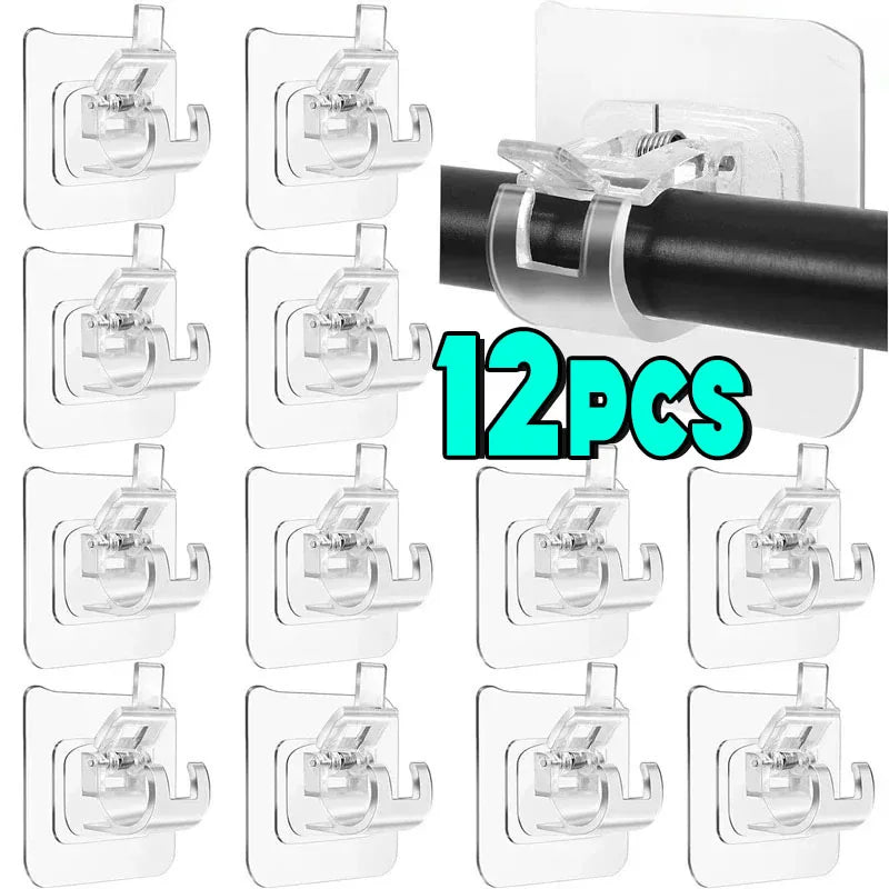 Supports de Tringle Adhésifs 2 cm à Ressort, Cuisine et Salle de Bain