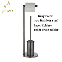 Porte-Papier Toilette sur Pied Inox 304 avec Réserve ou Brosse WC