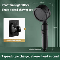 Pommeau de Douche à Tête Pivotante 360°, 3 Modes et Bouton Stop