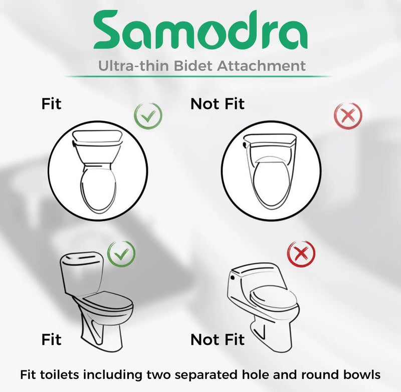 Bidet WC Non Électrique Ultra-Fin 5 mm Noir et Chromé Eau Froide