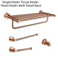 Ensemble d'Accessoires de Salle de Bain Or Rose Brossé Inox