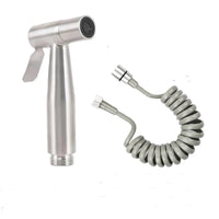 Douchette WC Inox Noire ou Brossée avec Flexible Spiralé 1,5 m