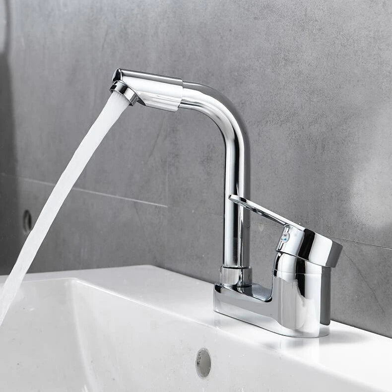 Mitigeur Lavabo Double Trou Chromé Rotatif 360