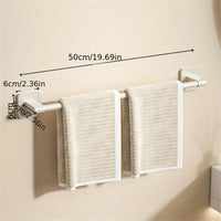 Porte-Serviette sur Pied Aluminium Blanc Ajustable 40-60 cm