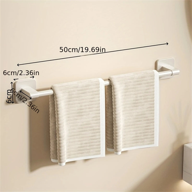 Porte-Serviette sur Pied Aluminium Blanc Ajustable 40-60 cm