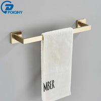Accessoires Salle de Bain Doré Brossé Carré à la Pièce, 6 Articles