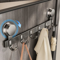 Patère Salle de Bain à Ventouse sans Perçage, Rail Aluminium Gris