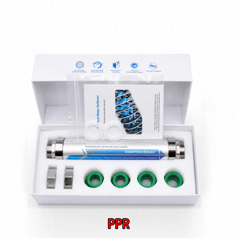 Filtre Anti-Calcaire Sans Sel Toute la Maison, Kit de Raccords PPR ou Filetés