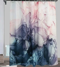 Rideau de Douche Effet Marbre en Tissu, 18 Motifs, 90 à 300 cm