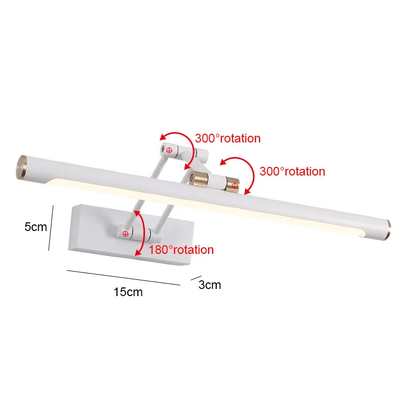 Applique Salle de Bain LED Tactile Variateur 43 et 55 cm