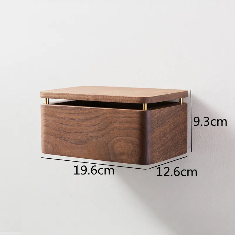 Porte-Papier Toilette et Boîte à Mouchoirs Murale en Bois, 4 Formats