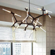 Suspension Cuisine Branches LED Doré ou Noir, 6 à 20 Lampes