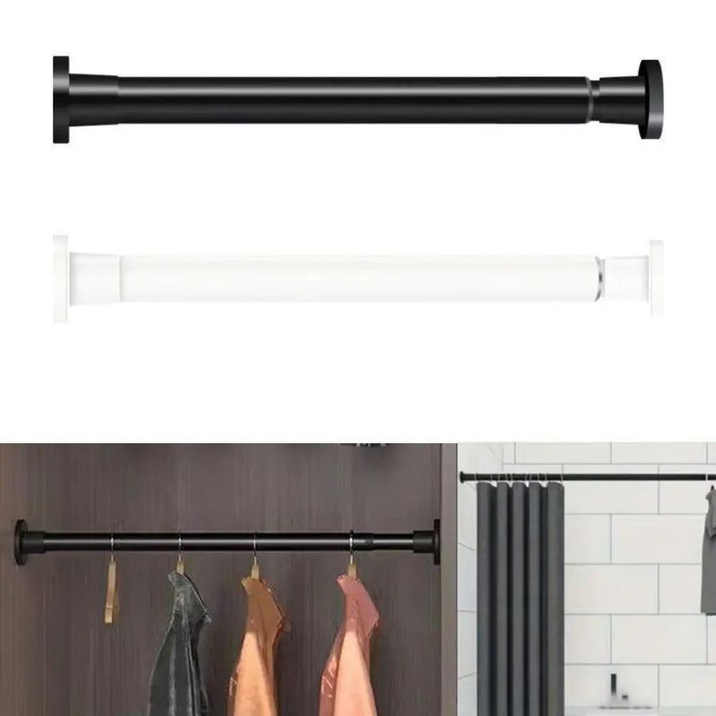 Barre de Douche Télescopique Sans Perçage, Blanc ou Noir, 30 à 80 cm