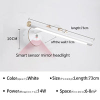 Applique Miroir Salle de Bain LED à Bras Réglable, 43 à 73 cm