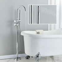 Robinet de Baignoire sur Pied Noir Mat Bec Pivotant