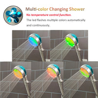 Pommeau de Douche à Hélice LED Haute Pression Noir