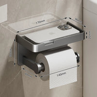 Porte-Papier Toilette Mural Blanc, Noir ou Gris avec Tablette, 1 ou 2 Rouleaux
