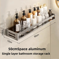 Étagère de Douche Aluminium Sans Perçage, Longueur 30 à 60 cm