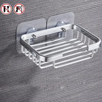 Porte-Savon Mural Aluminium sans Perçage à Grille de Drainage 13 cm