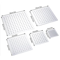 Pommeau de Douche Pluie Carré Inox Ultra-Mince, 15, 20, 25 ou 30 cm