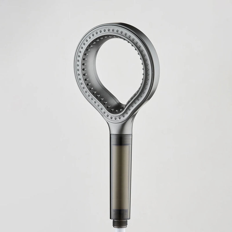 Pommeau de Douche Anneau Creux avec Filtre, Noir, Gris ou Argenté