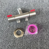 Robinet d'Arrêt Double Sortie Inox 304 G1/2 pour Lave-Linge, 12 cm