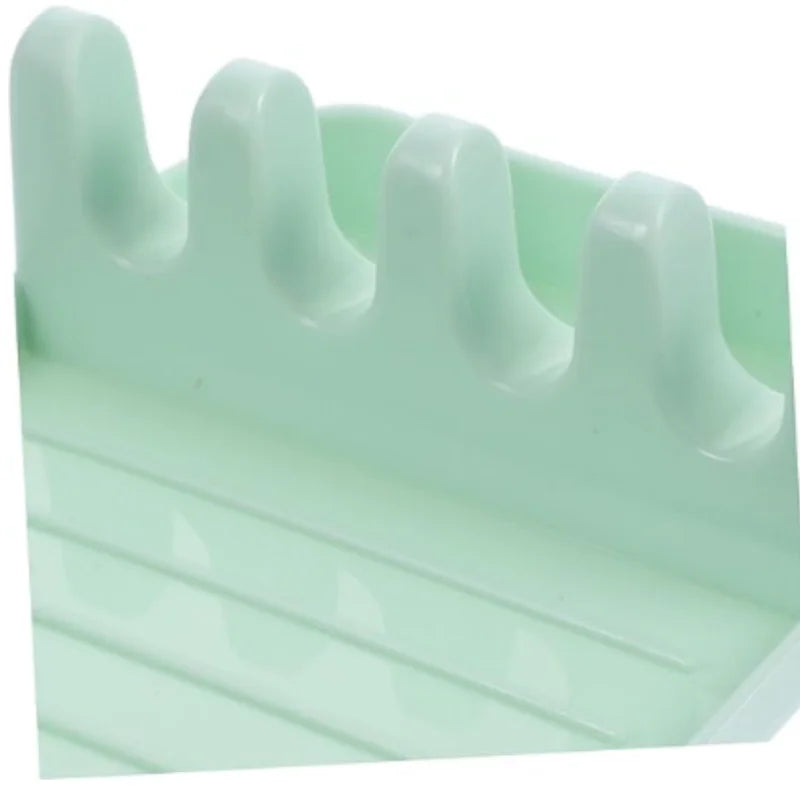 Repose-Cuillère et Spatule à Plateau Rainuré, Plastique PP, 7 Coloris