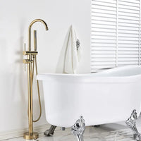 Robinet de Baignoire sur Pied Noir Mat Bec Pivotant