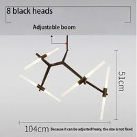 Suspension Cuisine Branches LED Doré ou Noir, 6 à 20 Lampes