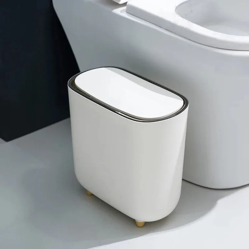 Poubelle Salle de Bain Étroite à Pression, 8 L ou 13 L