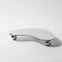 Plateau Miroir Forme Libre sur Pieds Boules, Argenté ou Noir