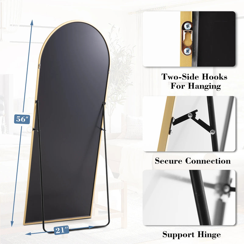 Miroir sur Pied Pleine Longueur 142 cm Cadre Aluminium