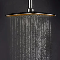 Pommeau de Douche Effet Pluie Carré Chromé avec Bras 20 cm