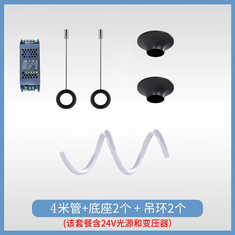 Suspension Cuisine LED Tube Silicone Flexible, 1 à 15 m