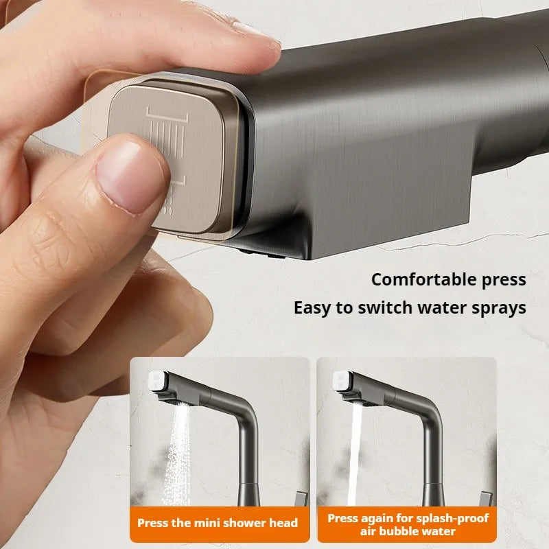 Mitigeur Cuisine Extractible 2 Jets Pivotant 360°, Hauteur 32 cm