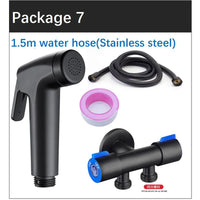 Douchette WC Noire Kit Complet avec Support Mural