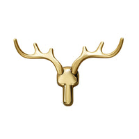 Patère Murale Bois de Cerf Alliage de Zinc Noir, Doré ou Argent
