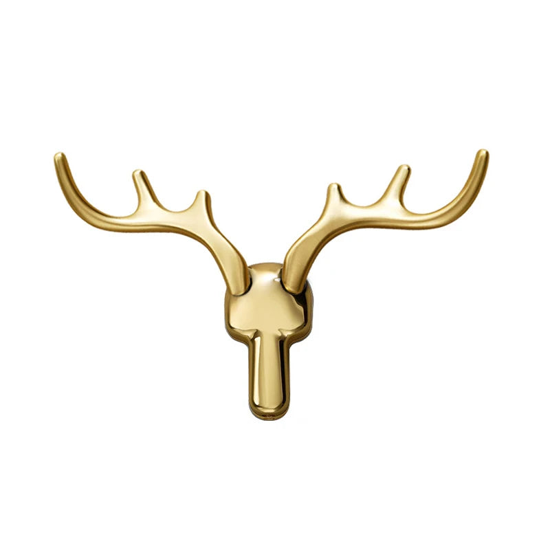 Patère Murale Bois de Cerf Alliage de Zinc Noir, Doré ou Argent