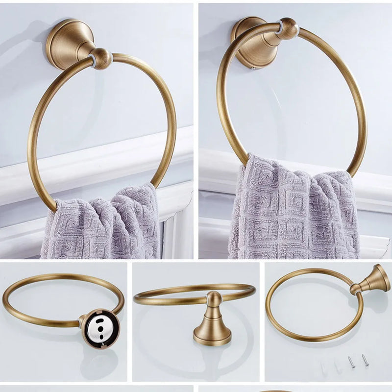 Accessoires Salle de Bain Laiton Vieilli à la Pièce, 15 Articles Rétro
