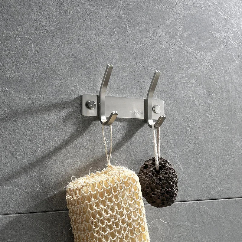 Patère Salle de Bain Inox Brossé, Barre de 1 à 7 Crochets