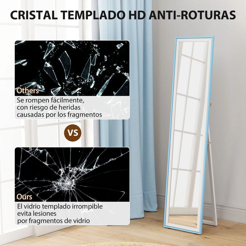 Miroir sur Pied Pleine Longueur Cadre Bicolore 157 cm