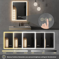 Miroir LED Salle de Bain Rectangulaire Aluminium 40x50 cm