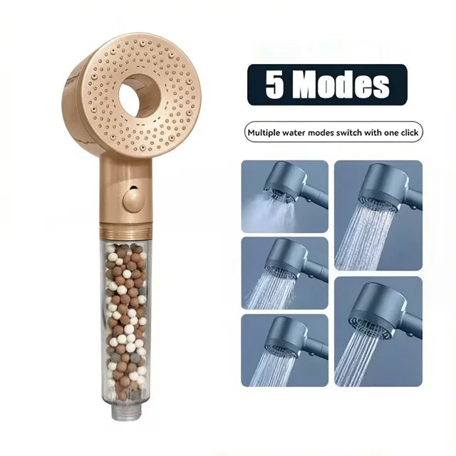 Pommeau de Douche Filtrant 5 Modes, 4 Coloris, Accessoires à la Pièce